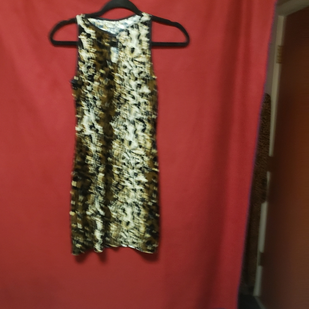 VINTAGE OPERA- CRUSHED VELOUR LEAPORD MINI DRESS/S/GPLC